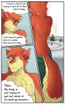 10:16 2015 5_fingers anthro bathroom behind_the_lens cylo_(artist) domestic_cat english_text felid feline felis fingers frown fur germees hair hi_res inside lightdevil looking_down male mammal mirror mydnytedragon nude orange_body orange_fur pecs prick_ears rear_view rusty_(behind_the_lens) simple_background sink slightly_chubby snout solo tabby_cat tail text the-narutoshi thought_bubble towel towel_only wall_(structure) whiskers yellow_body yellow_fur zoom_in 