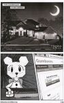  2013 anthro bear billmurray black_and_white building cartoon_network comic computer crescent_moon english_text female hi_res house internet mammal monochrome moon night paper searching solo surprised_expression teri_(tawog) text the_amazing_world_of_gumball url 
