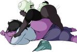  absurd_res andromorph anthro big_breasts big_butt bovid breast_squish breasts butt caprine clothed clothed_sex clothing deltarune duo female hi_res intersex male male/female mammal masterj291 open_mouth penetration purple_body reptile scalie sex shaking sheep simple_background squish susie_(deltarune) trembling undertale_(series) white_background 