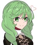  1girl facing_to_the_side fire_emblem fire_emblem:_three_houses flayn_(fire_emblem) garreg_mach_monastery_uniform green_eyes green_hair heart highres looking_at_viewer solo swept_bangs tavi_(hosheezus) turtleneck upper_body 