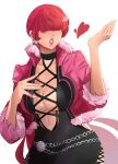  absurdres breasts drawing fashion hair_between_eyes highres large_breasts lips mature_female red_hair shadowcero short_hair the_king_of_fighters the_king_of_fighters_xv 