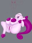  2023 3_fingers 3_toes angry_expression anthro anus areola big_areola big_breasts blue_eyes breasts butt clitoris feet female fingers generation_1_pokemon genitals grey_background hi_res holding_leg huge_breasts inverted_nipples legendary_pokemon looking_at_viewer mewtwo nintendo nipples nude pink_body pokemon pokemon_(species) presenting presenting_pussy purple_anus purple_nipples purple_pussy pussy renv simple_background solo thick_thighs toes 