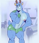  absurd_res animal_crossing animal_crossing_boy animal_crossing_pocket_camp anthro bam_(animal_crossing) blue_body breasts deer digital_drawing_(artwork) digital_media_(artwork) don_conej0 drawing genitals gym_clothing hi_res lgbt_pride male male/male mammal muscular muscular_male nintendo penis sex solo young 