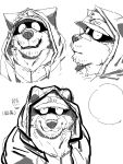  2023 anthro canid canine canis clothing digital_media_(artwork) grey_nose hat headgear headwear hi_res jacket japanese_text looking_at_viewer male mammal monapic_chang open_mouth simple_background smile solo subaru_(monapic_chang) text topwear white_background wolf 