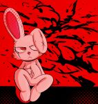  2023 2spot_studio anthro bloody_bunny bloody_bunny_(series) bodily_fluids female hi_res lagomorph leporid lizardfungus mammal rabbit red_eyes red_theme solo stitch_(sewing) tagme tears white_body 