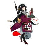  1girl bayonet black_hair black_pantyhose c: clothing_request flower flower_request full_body geta girls&#039;_frontline gun gun_on_back hair_flower hair_ornament holding japanese_clothes karei kimono long_hair looking_at_viewer looking_to_the_side official_alternate_costume official_art omikuji pantyhose red_eyes red_kimono simple_background smile solo standing statue submachine_gun transparent_background turtle type_100 type_100_(girls&#039;_frontline) type_100_(kagura_in_black)_(girls&#039;_frontline) very_long_hair weapon weapon_on_back white_footwear white_kimono zipper 
