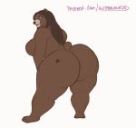  animated anthro bear big_breasts big_butt breasts brown_bear butt female glitterawrxd grizzly_bear hair hi_res long_hair mammal nub_tail overweight piercing solo swaying_hips tattoo twerking ursine wide_hips 