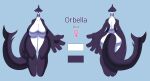  anthro big_breasts big_butt breasts butt cetacean dolphin english_text featureless_breasts featureless_crotch female haiyan hi_res huge_breasts mammal marine multicolored_body nude oceanic_dolphin orbella_(haiyan) orca solo text thick_thighs thigh_gap toothed_whale two_tone_body 