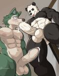  2023 abs absurd_res anthro anthro_on_anthro anthro_penetrated anthro_penetrating anthro_penetrating_anthro balls baxter7020 bear beastars biceps big_balls big_muscles big_penis black_sclera blep bodily_fluids canid canine canis cum cum_drip cum_in_mouth cum_inside dripping duo erection eyebrows foreskin fur genital_fluids genitals giant_panda gouhin_(beastars) hi_res inside irrumatio kneeling legoshi_(beastars) low-angle_view male male/male male_penetrated male_penetrating male_penetrating_male mammal muscular muscular_anthro muscular_male navel nipples nude oral oral_penetration pecs penetration penile penis penis_in_mouth sex smile standing text thick_penis tongue tongue_out tuft url vein wolf 