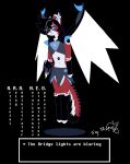  2022 animated anthro ara_(fluff-kevlar) black_body black_fur black_hair domestic_cat felid feline felis female floating foony fur hair hi_res long_hair loop machine mammal red_body red_fur robot solo text undertale_(series) white_body white_fur wings 