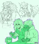  ! !! 2boys artist_name boku_no_hero_academia chips_(food) closed_mouth commentary controller doritos english_commentary fingernails food game_controller green_background green_theme habkart hand_on_another&#039;s_waist heart highres holding holding_controller holding_game_controller hood hood_down hoodie hug long_hair long_sleeves looking_at_another male_focus monochrome multiple_boys multiple_views one_eye_closed pants playing_games reptile_boy sharp_fingernails shigaraki_tomura shirt short_hair simple_background sitting smile sonic_(series) sonic_frontiers sonic_the_hedgehog spinner_(boku_no_hero_academia) video_game yaoi 