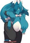  absurd_res anthro aspirindabaitu big_breasts big_tail blue_body blue_eyes blue_fur blue_hair blue_lips blue_nipples breasts canid canine cleavage clothed clothing curvy_figure eyelashes fake_ears fake_rabbit_ears female flashing fox fur hair hair_over_eye hi_res leaning leaning_forward legwear leotard lips looking_at_viewer mammal nipples one_breast_out one_eye_obstructed pantyhose playboy_bunny short_hair solo standing tail thick_thighs white_clothing white_leotard wide_hips 