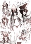  absurdres bikini black_bikini black_hair black_headwear blush family_crest fate/grand_order fate_(series) fire hat hazama555sasami highres jacket military_hat oda_nobunaga_(fate) oda_nobunaga_(koha-ace) oda_nobunaga_(swimsuit_berserker)_(fate) oda_uri open_clothes open_jacket open_mouth peaked_cap simple_background smile smirk swimsuit white_background 