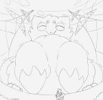  2020 ambiguous_gender anthro biped black_and_white body_size_growth bottomless clothed clothing digital_drawing_(artwork) digital_media_(artwork) duo eyes_closed fur generation_5_pokemon generation_6_pokemon hi_res joltik macro meowstic monochrome nintendo outside pokemon pokemon_(species) power_lines signature size_transformation sketch suddendraft transformation 