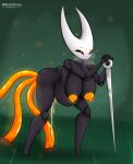  absurd_res anthro areola arthropod bent_over big_breasts big_butt biped black_body black_sclera blobslimey bodily_fluids breasts butt cum cum_inflation female genital_fluids hanging_breasts hi_res holding_object holding_weapon hollow_knight hornet_(hollow_knight) inflation nipples orange_areola orange_eyes orange_nipples sex solo team_cherry tentacle_sex tentacles weapon 