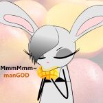  anthro female food fruit fur grey_body grey_fur hair hi_res lagomorph mammal mango_(fruit) plant solo tixi_bnuy 