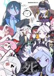  &gt;_&lt; 1boy 5girls absurdres anal_assassin_glove aris_(blue_archive) arona&#039;s_sensei_doodle_(blue_archive) black_cape black_coat black_gloves black_hair black_horns blue_archive blue_eyes blue_halo blue_necktie blunt_bangs cape closed_mouth coat commentary_request coo_(bkkm3910) gloves grey_hair grin hair_between_eyes hair_over_one_eye halo hat highres hina_(blue_archive) horns iroha_(blue_archive) long_bangs long_hair looking_at_another makoto_(blue_archive) manatsu_no_yo_no_inmu meme multiple_girls necktie open_mouth peaked_cap pink_eyes pink_hair punching purple_eyes red_hair satsuki_(blue_archive) sensei_(blue_archive) slit_pupils smile upper_body v-shaped_eyebrows very_long_hair white_hair 