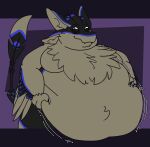  1:1 2023 alien anthro avali avian belly big_belly bird feathers hi_res hyper hyper_belly male moobs nezumi_avali obese overweight scalesthedragon solo 