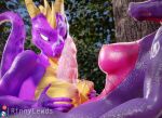  3d_(artwork) activision anthro anthro_on_anthro big_breasts bodily_fluids breast_play breasts crossgender cum cynder digital_media_(artwork) dragon duo female ftg_crossgender fti_crossgender genital_fluids genitals gynomorph gynomorph/female hi_res intersex intersex/female mtf_crossgender outside penis purple_body purple_scales rinny scales scalie sex spyro spyro_the_dragon titfuck 