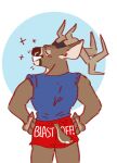  antlers back_muscles boxers_(clothing) buck_gordon capreoline clothing deer horn humor male mammal muscular muscular_male reindeer solo sparkles text text_on_clothing text_on_underwear underwear wizard101 