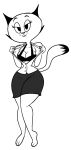  4_fingers anthro arms_bent barefoot bedroom_eyes big_breasts big_eyes big_head biped black_and_white bottomwear bra breasts button_(fastener) closed_smile clothed clothed_anthro clothed_female clothing curved_eyebrows curvy_figure dark_ears dark_whiskers digital_drawing_(artwork) digital_media_(artwork) digitigrade dipstick_tail domestic_cat eyebrows eyelashes eyelids feet felid feline felis female fingers flashing flashing_bra flashing_breasts flashing_underwear freckles freckles_on_face front_view full-length_portrait hourglass_figure humanoid_hands long_eyelashes long_whiskers looking_at_viewer mammal markings mature_anthro mature_female monochrome mother_puss mouth_closed narrowed_eyes open_clothing open_shirt open_topwear pinup portrait pose prick_ears round_head seductive shirt skirt small_waist smile smiling_at_viewer solo standing tail tail_markings the_complex_adventures_of_eddie_puss thick_thighs topwear underwear unknown_artist webcomic whiskers wide_hips 