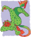  anthro dildo female green_body green_scales guncht lizard nipples open_mouth open_smile orange_body orange_scales red_nipples reptile scales scalie sex_toy smile solo tongue tongue_out 