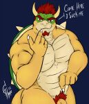  anthro bowser hi_res horn hunterramirez king koopa lizard male male/male mario_bros muscular nintendo nude reptile royalty scalie smile solo 