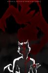  animal_humanoid backlighting blood blood_drip blood_on_face blood_on_hand bodily_fluids body_hair boyfriend_to_death canid canid_humanoid canine canine_humanoid chest_hair claws english_text fluffy fluffy_tail fox_humanoid gatobob hi_res human humanoid light lighting male mammal mammal_humanoid ren_hana shirtless silhouette strade_(gatobob) tail text 