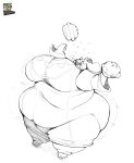  2017 anthro arkveveen_(artist) belly big_belly big_breasts black_and_white boss_monster bovid breasts caprine clothed clothing delta_rune_(emblem) dessert eating eyes_closed female food holding_food holding_object mammal monochrome obese obese_anthro obese_female open_mouth overweight overweight_anthro overweight_female pie simple_background solo symbol toriel undertale undertale_(series) white_background 