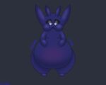  blue_body blueberry_inflation chubby_cheeks grey_background hand_on_stomach hi_res huge_belly huge_cheeks inflation ori_(ori) ori_(series) reathe rumbling_stomach simple_background sloshing_belly solo swelling thick_thighs worried 