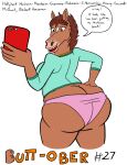  anthro blu3danny bojack_horseman butt clothing color_edit colored ear_piercing edit female freckles freckles_on_butt furrycheetah_(artist) hand_on_hip hi_res holding_object holding_phone hollyhock_(bojack_horseman) jewelry necklace netflix panties phone piercing solo speech_bubble underwear 