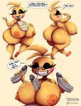  &lt;3 &lt;3_eyes absurd_res animatronic anthro areola avian beakless bib big_breasts big_butt big_penis bird black_sclera breast_play breasts butt chicken disembodied_penis english_text erection exclamation_point female five_nights_at_freddy&#039;s five_nights_at_freddy&#039;s_2 galliform gallus_(genus) gangbang genitals group group_sex hand_on_breast hi_res huge_breasts huge_butt huge_hips huge_thighs machine male male/female nipple_piercing nipples non-mammal_breasts nude open_mouth orange_areola orange_nipples penis phasianid piercing robot scottgames sex sharp_teeth side_boob smile speech_bubble teeth text thick_thighs tibbs titfuck toy_chica_(fnaf) wide_hips yellow_body 