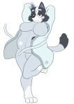  absurd_res anthro bathrobe big_breasts bluey_(series) breasts clothing female hi_res huge_breasts looking_at_viewer reddoshirousagi06 robe solo trixie_(bluey) wide_hips 