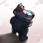  animal_crossing anthro bear big_butt butt chubby_anthro chubby_male clothing curt_(animal_crossing) debudraws hi_res jersey jersey_only male mammal nintendo shirt short_tail solo solo_focus tail thick_thighs topwear 