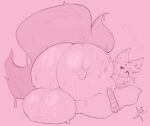  2023 3_toes backsack balls big_balls big_butt big_tail bodily_fluids butt digital_media_(artwork) disembodied_hand domestic_cat eeveelution feet felid feline felis feral generation_6_pokemon genitals hi_res huge_balls huge_butt huge_tail huge_thighs hyper hyper_balls hyper_butt hyper_genitalia hyper_hips hyper_thighs looking_back male mammal nintendo nude parfait_(yesthisisgoocat) pawpads paws perineum pokemon pokemon_(species) quadruped rear_view simple_background smile solo starreuges sweat sweatdrop sylveon tail thick_thighs toes wide_hips 