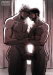  2boys arm_grab arm_hair backlighting bad_id bad_link bad_tumblr_id bara beard black_hair blonde_hair blush chest_hair closed_eyes completely_nude couple cris_art curtains erection facial_hair feet_out_of_frame from_side grabbing_another&#039;s_arm hairy hulkling leg_hair looking_at_another male_focus male_pubic_hair marvel mature_male multiple_boys multiple_penises navel_hair nipples nude pectorals penis penises_touching pubic_hair short_hair sideburns standing thick_eyebrows toned toned_male torogao wiccan yaoi 