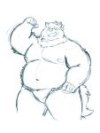  absurd_res anthro asian_clothing bandage belly bulge canid canine canis clothed clothing domestic_dog east_asian_clothing fundoshi hi_res japanese_clothing lifewonders live_a_hero male mammal moobs motimoti_inu111 navel nipples overweight sketch solo topknot topless underwear yohack 