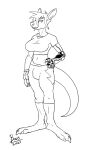  2023 anthro athletic athletic_gynomorph athletic_intersex athletic_wear belly boo3 breasts bulge cybernetic_arm cybernetic_limb cybernetics cyborg facial_piercing gynomorph intersex kangaroo lip_piercing machine macropod mammal marsupial piercing pouch_(anatomy) sketch solo 