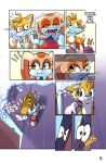  absurd_res anthro blush canid canine clothed clothing comic cream_the_rabbit cupcake dialogue door eating female food fox hi_res ichduhernz lagomorph leporid male mammal miles_prower rabbit sega sonic_the_hedgehog_(series) young 