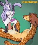  2023 absurd_res acacias_zarafu anal anal_penetration animal_genitalia anthro anthro_on_anthro anthro_penetrated anthro_penetrating anthro_penetrating_anthro balls big_ears big_penis bone breasts brown_hair claws cowgirl_position digitigrade duo erection eye_contact from_front_position genital_slit genitals giraffe giraffid green_eyes guided_penetration gynomorph gynomorph/male gynomorph_on_top gynomorph_penetrated hair hands_behind_back hi_res horn intersex intersex/male intersex_on_top intersex_penetrated interspecies larger_anthro larger_male leg_markings licking licking_lips licking_own_lips lizardwizard long_hair long_neck looking_at_another looking_at_partner lying male male_on_bottom male_penetrating male_penetrating_gynomorph male_penetrating_intersex mammal markings medial_ring on_back on_bottom on_top ossicone out-of-placers penetration penile penile_penetration penis penis_grab penis_in_ass penis_size_difference pink_penis pupils purple_hair purple_sclera purple_tongue sex simple_background size_difference slit slit_pupils smaller_anthro smaller_gynomorph smaller_intersex snout socks_(marking) spread_legs spreading tail tail_tuft tall tapering_penis teal_background tongue tongue_out tuft webcomic whiskers yinglet zavis_(vikis) 