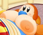  2018 areola big_breasts blue_penis blush bodily_fluids breast_play breasts crossgender female feral genitals king_dedede kirby_(series) male nintendo nipples penis questionable_consent sex size_difference slickehedge small_body source_request sweat sweatdrop tagme titfuck waddle_dee 