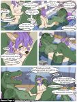  alligator alligatorid anthro bathing_together bathtub blue_eyes blush breasts canid canine crocodilian duo eyes_closed female female/female fox gabby_(voregence) green_body green_eyes hair holding_head holding_leg inflatable inner_tube mammal nipples non-mammal_breasts nude open_mouth purple_hair reptile scalie sex speech_bubble teeth text tribadism vaginal venus_(voregence) voregence whimper 