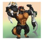  2019 2_horns abs anthro bear biceps big_biceps big_breasts big_muscles big_pecs biglovealicia biped black_body black_claws black_fur black_hair blue_claws border breasts brown_body brown_fur canid canid_demon cel_shading claws clothed clothing collar curvy_figure demon digitigrade dragon ears_up eyes_closed female fish forearm_muscles full-length_portrait fully_clothed_female fur furry_tail green_claws green_eyes grey_body group hair hand_on_arm hellhound horn hourglass_figure huge_belly hybrid light lighting male mammal marine membrane_(anatomy) membranous_wings morbidly_obese morbidly_obese_female multicolored_body multicolored_fur multicolored_hair muscle_worship muscular muscular_male neck_tuft nipples obese obese_female obliques open_mouth orange_eyes orange_hair overweight overweight_female pecs portrait quads raising_arm raisins_girls serratus shaded shark shark_tail signature simple_background size_difference slightly_chubby slightly_chubby_female smile standing tail thick_arms thick_thighs toe_claws topless topless_male triceps trio trio_focus tuft white_body white_border white_fur wide_hips wings worship 