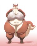  anthro bra breasts clothing female fur hi_res mammal nipple_outline overweight red_body red_fur rodent sciurid solo tail tree_squirrel underwear white_body white_fur xxsparcoxx 