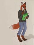  anthro canid canine cherrvak dog_food dog_treat eating eating_food female fox isabelle_chloraker mammal pet_food snacks solo tail 