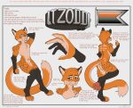  absurd_res anthro butt canid canine claws collar description detailed digital_media_(artwork) feet felid fox fur hair hi_res hybrid information information_section invalid_tag jaguar ltzodd male mammal model_sheet nude orange_body pantherine pawpads paws simple_background smile solo text toe_claws 