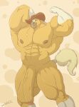  2023 abs anthro areola austin_(juano) balls biceps big_balls big_muscles big_penis clothing cowboy cowboy_hat digital_media_(artwork) equid equine eyebrows flaccid flexing flexing_bicep foreskin fur genitals glans hat hat_only headgear headgear_only headwear headwear_only hi_res horse huge_penis humanoid_genitalia humanoid_penis juano long_penis male mammal mostly_nude muscular muscular_anthro muscular_male muscular_thighs navel nipples pecs penis pinup pose quads smile solo teeth thick_thighs vein veiny_penis yellow_body yellow_fur 