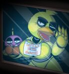  against_surface anthro avian big_breasts bird breasts breasts_on_glass chica_(fnaf) cupcake_(fnaf) female five_nights_at_freddy&#039;s hi_res machine on_glass robot scottgames video_games weirdkoaladream 