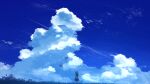  1girl aircraft animal_ears balloon blue_sky cat_ears cat_girl cat_tail cloud contrail cumulonimbus_cloud day highres holding holding_balloon original outdoors rune_xiao sailor_collar scenery school_uniform serafuku short_hair skirt sky solo tail 