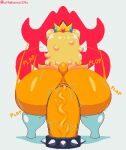  2023 absurd_res accessory anal anal_masturbation anal_penetration anthro big_butt big_dildo blonde_hair bowser_logo butt clothing cock_ring crown digital_media_(artwork) dildo dildo_in_ass dildo_insertion dildo_sitting genitals hair headgear hi_res huge_butt jewelry kamek koopa legwear magikoopa male male_penetrated mario_bros masturbation melomor motion_lines nintendo object_in_ass onomatopoeia orange_tail penetration penis penis_accessory penis_jewelry pixel_(artwork) princess_peach rear_view red_background scales scalie sex_toy sex_toy_in_ass sex_toy_insertion short_tail simple_background sitting solo sound_effects spiked_cock_ring spikes tail text the_super_mario_bros_movie thick_thighs thigh_highs vein veiny_dildo white_background white_clothing white_legwear white_thigh_highs yellow_body yellow_scales 